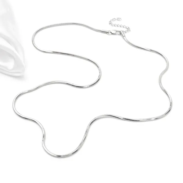 Blackbox_Jewelleries:_Silver_Plated_Stainless_Steel_Round_Snake_Chain_Necklace_|_2mm_|_Daily_&_Office_Wear_|_Gift_for_Her/Him