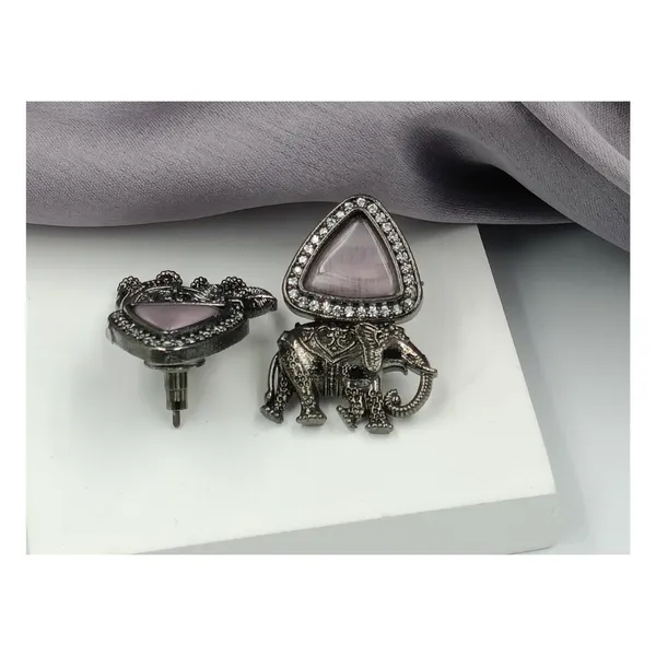 Elephant_Shape_Triangular_Shape_Peach_colour_stone_Stud_for_Women_&_Girls,_Stylish_jewellery,_Traditional_Jewellery