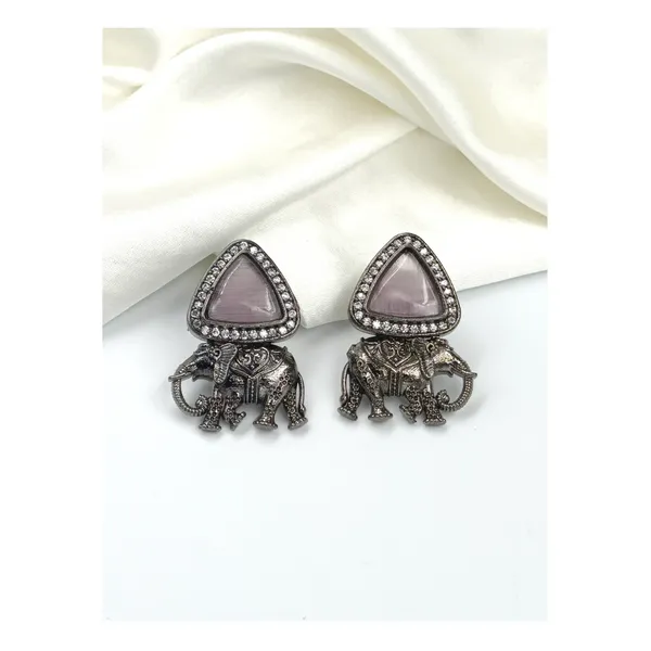 Elephant_Shape_Triangular_Shape_Peach_colour_stone_Stud_for_Women_&_Girls,_Stylish_jewellery,_Traditional_Jewellery