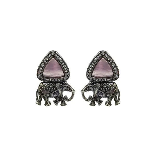 Elephant_Shape_Triangular_Shape_Peach_colour_stone_Stud_for_Women_&_Girls,_Stylish_jewellery,_Traditional_Jewellery