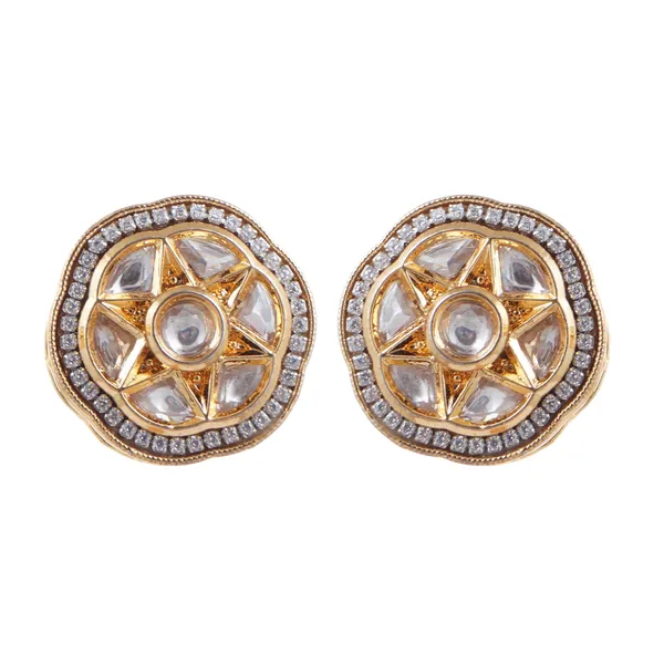 Shiny_Gold_plated_Floral_design_Kundan_Stud_for_Women_&_Girls,_Stylish_traditional_jewellery