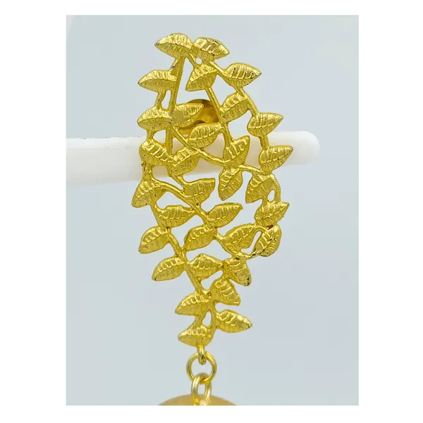 Leaf_&_branch_design_Pearl_drop_Gold_plated_long_Designer_jhumka_for_Girls_&_Women,_Stylish_Fashionable_traditional_jewellery