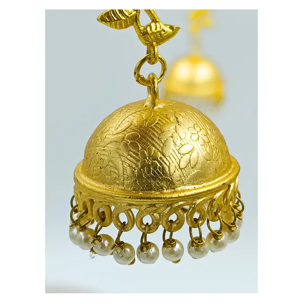 Leaf_&_branch_design_Pearl_drop_Gold_plated_long_Designer_jhumka_for_Girls_&_Women,_Stylish_Fashionable_traditional_jewellery