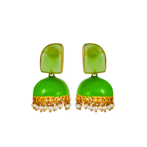 Green_Enamel_Painted_Jhumka_For_Women_&_Girls_|_Stylish_&_Fashionable_Earing