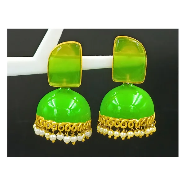 Green_Enamel_Painted_Jhumka_For_Women_&_Girls_|_Stylish_&_Fashionable_Earing