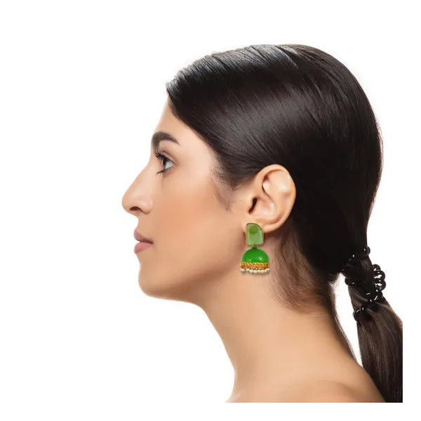 Green_Enamel_Painted_Jhumka_For_Women_&_Girls_|_Stylish_&_Fashionable_Earing