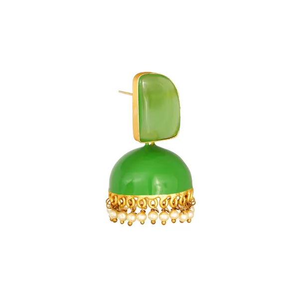 Green_Enamel_Painted_Jhumka_For_Women_&_Girls_|_Stylish_&_Fashionable_Earing