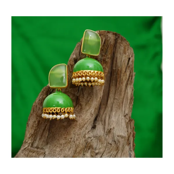 Green_Enamel_Painted_Jhumka_For_Women_&_Girls_|_Stylish_&_Fashionable_Earing