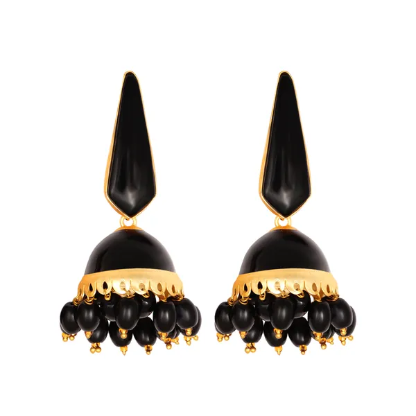 Black_Traditional_Style_Hand_Painted_Black_Enamel_Paint_Jhumka_For_Women_&_Girls