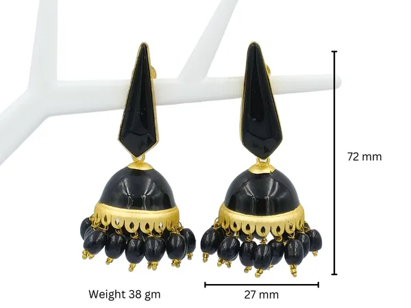Black_Traditional_Style_Hand_Painted_Black_Enamel_Paint_Jhumka_For_Women_&_Girls
