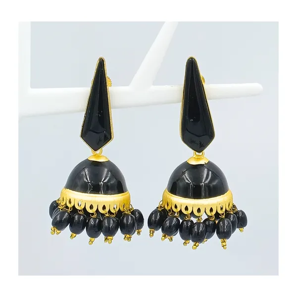 Black_Traditional_Style_Hand_Painted_Black_Enamel_Paint_Jhumka_For_Women_&_Girls