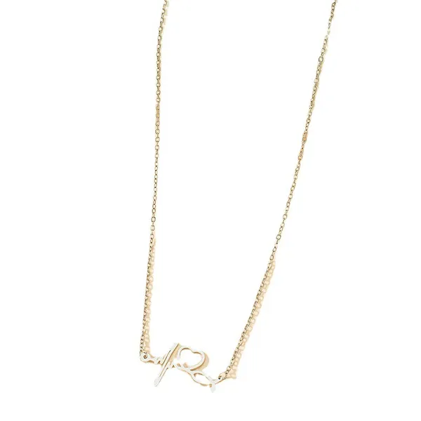 Gold_Electrocardiogram_Love_Titanium_Steel_Necklace_For_Women_&_Girls