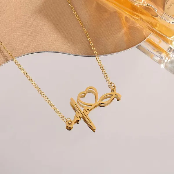 Gold_Electrocardiogram_Love_Titanium_Steel_Necklace_For_Women_&_Girls