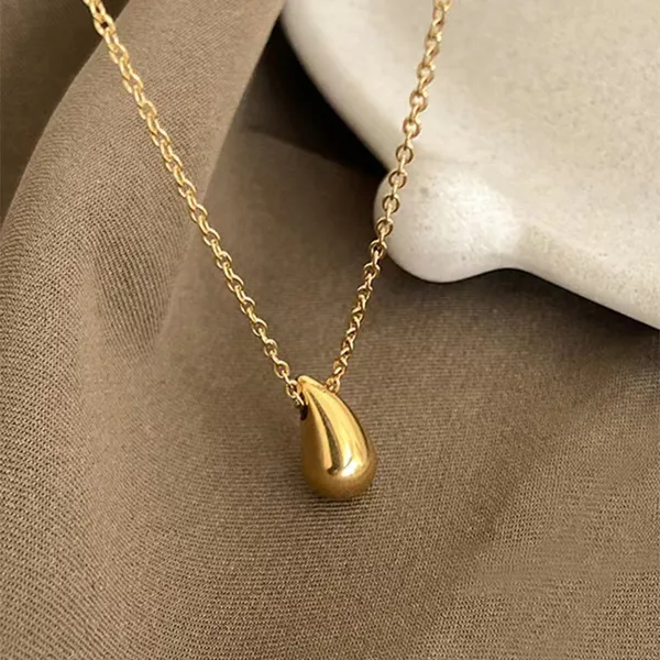 Gold_Tear_Drop_Pendant_Chain_Stainless_Steel_Necklace_For_Girls_&_Women
