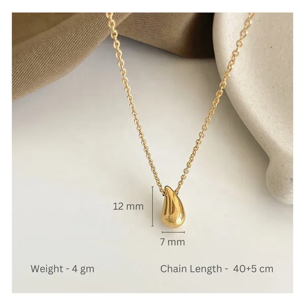 Gold_Tear_Drop_Pendant_Chain_Stainless_Steel_Necklace_For_Girls_&_Women
