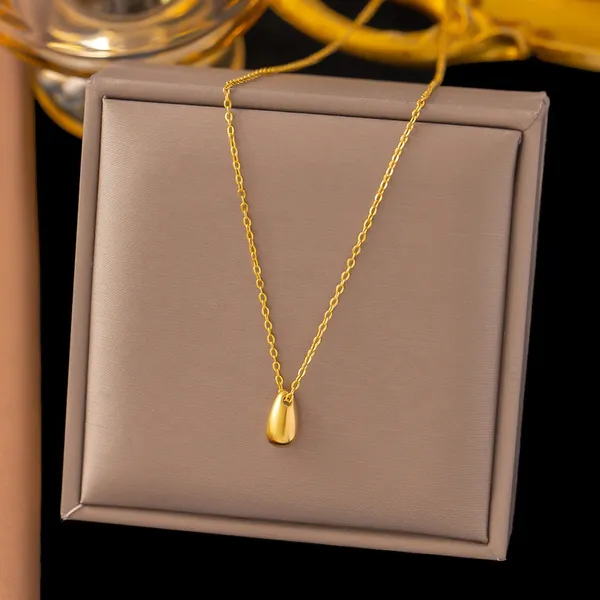 Gold_Tear_Drop_Pendant_Chain_Stainless_Steel_Necklace_For_Girls_&_Women