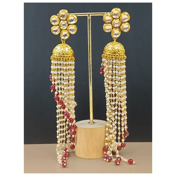 Exquisite_Traditional_style_Long_Polki_Kundan_Jhumka_for_women_&_girls,_Luxury_stylish_bridal_Traditional_Jewellery