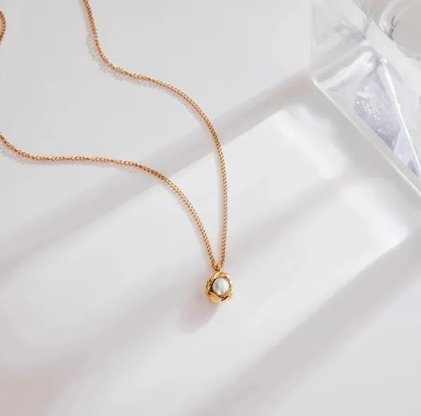 Pearl_Pendant_Stainless_Steel_Necklace_For_Women_&_Girl_Perfect_Minimalist_For_Daily_Wear