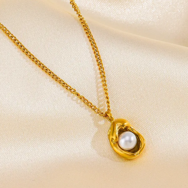 Pearl_Pendant_Stainless_Steel_Necklace_For_Women_&_Girl_Perfect_Minimalist_For_Daily_Wear