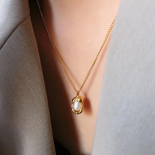 Pearl_Pendant_Stainless_Steel_Necklace_For_Women_&_Girl_Perfect_Minimalist_For_Daily_Wear