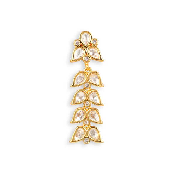 Leaf_style_Golden_Traditional_Kundan_Dangler_Earring_For_Women_&_Girls_|_Stylish_&_Fashionable_Earing