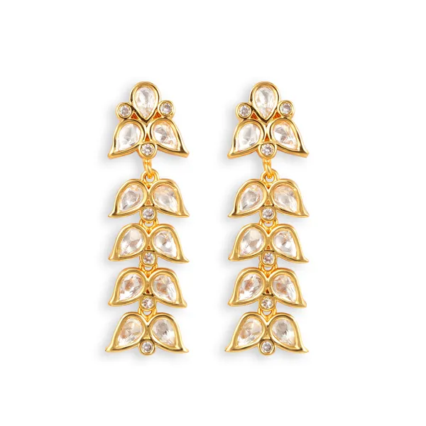 Leaf_style_Golden_Traditional_Kundan_Dangler_Earring_For_Women_&_Girls_|_Stylish_&_Fashionable_Earing