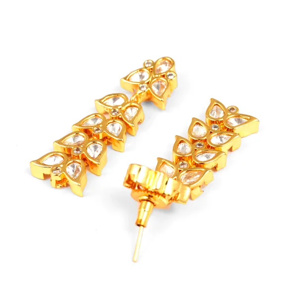 Leaf_style_Golden_Traditional_Kundan_Dangler_Earring_For_Women_&_Girls_|_Stylish_&_Fashionable_Earing
