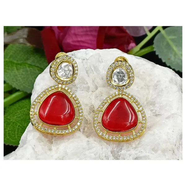 Red_Colour_Traditional_Kundan_Dangler_Earring_For_Women_&_Girls_|_Stylish_&_Fashionable_Earing