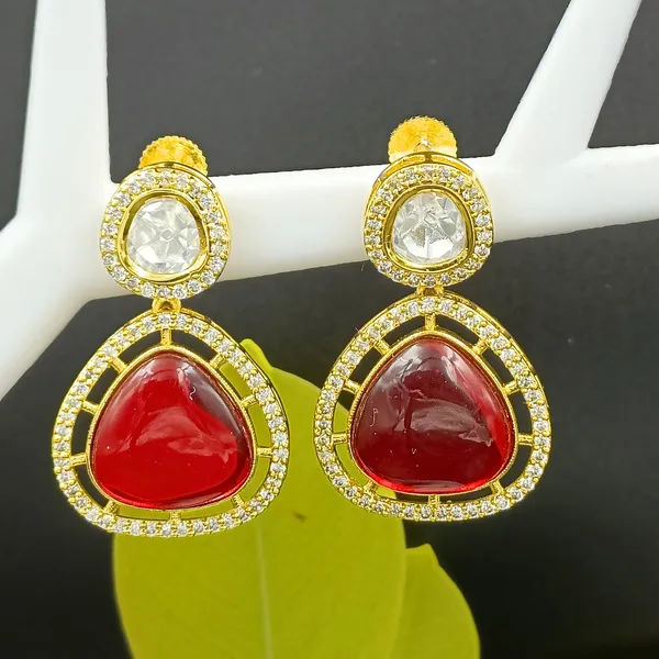 Red_Colour_Traditional_Kundan_Dangler_Earring_For_Women_&_Girls_|_Stylish_&_Fashionable_Earing