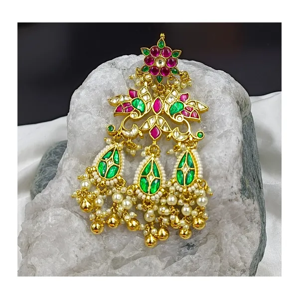 Luxury_High_Quality_gold_Plating_Vibrant_Ahmedabadi_Paachi_Kundan_Earring_for_Women,_Wedding_Jewellery