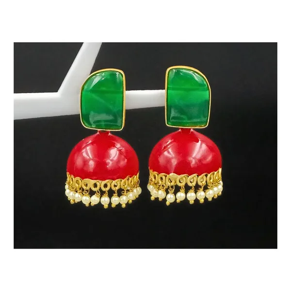 Red_&_Green_Hand_Painted_Jhumka_For_Women_&_Girls_|_Stylish_&_Fashionable_Earing|_Accessories_Jewellery_For_Women_|_Birthday_Gift_For_Girlfriend,_Wife_And_Mom