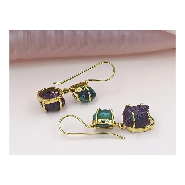 Natural_Rough_Stone_Ruby_and_Emerald_Earrings_for_women_&_Girls,_Stylish_western_jewellery