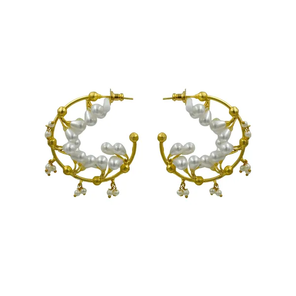 High-quality_gold_plated_pearl_stud_earrings_for_Women_&_Girls