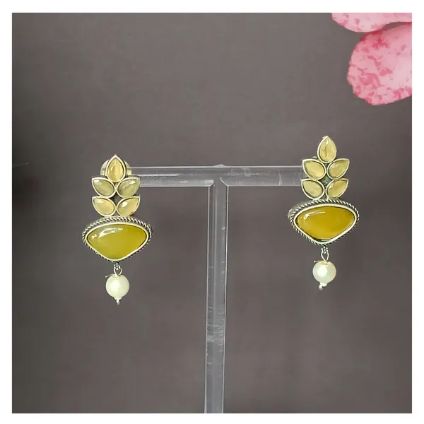Yellow_colour_Feather_style_Oxidized_stud_for_Women_&_Girl,_Stylish_Fashionable_Trendy_Earring