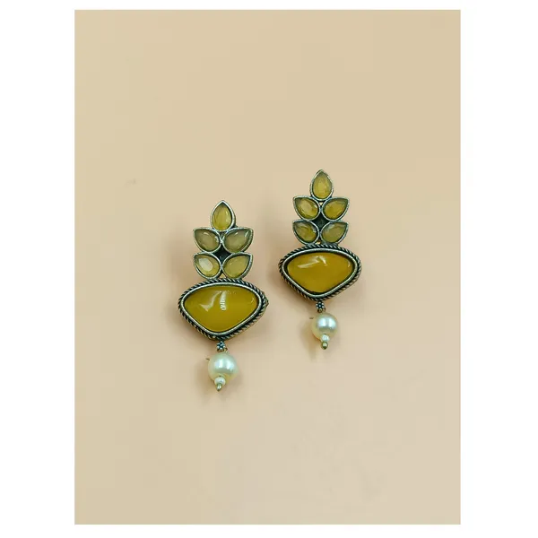 Yellow_colour_Feather_style_Oxidized_stud_for_Women_&_Girl,_Stylish_Fashionable_Trendy_Earring