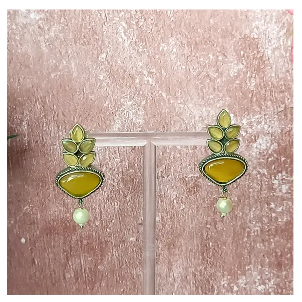 Yellow_colour_Feather_style_Oxidized_stud_for_Women_&_Girl,_Stylish_Fashionable_Trendy_Earring