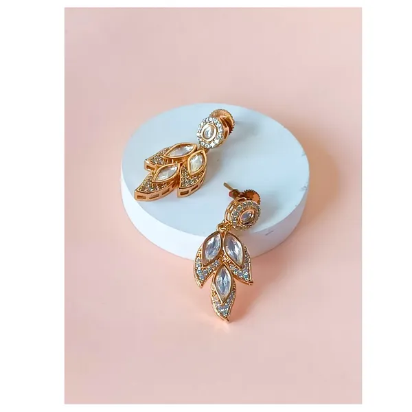 Shinning_gold_plated_Cubic_Zirconia_studded_traditional_Leaf_shape_Polki_kundan_earrings_for_women_&_girls