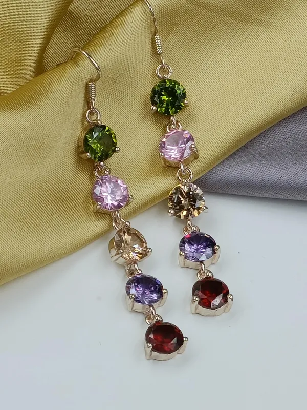 Dazzling_multiculour_circular_shape_long_drop_earrings_for_Women_&_Girls,_Stylish_Trendy_western_earring