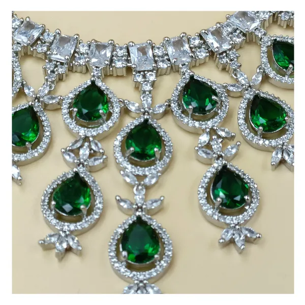 Green_&_White_Designer_American_Diamond_Bridal_Necklace_Set_for_Women_&_Girls,_Wedding_Jewleries,_Traditional_Jewelleries