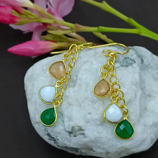 Tri_Color_Natural_Stone_Tri_Colour_Earring_For_Women