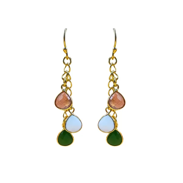 Tri_Color_Natural_Stone_Tri_Colour_Earring_For_Women