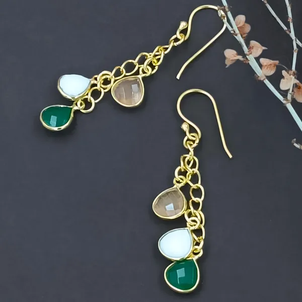 Tri_Color_Natural_Stone_Tri_Colour_Earring_For_Women