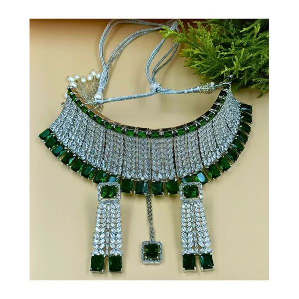 Green_&_White_AD_Stone_Premium_Quality_Designer_wedding_Necklace_Set_for_Women_&_Girls