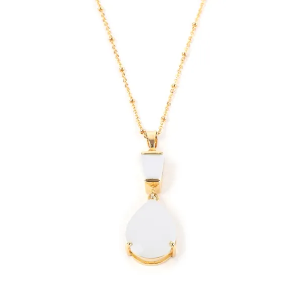 White_Tear_Drop_White_Agate_Pendant_Set_For_Women_&_Girls