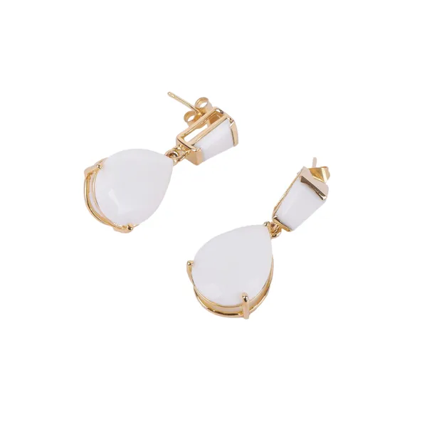 White_Tear_Drop_White_Agate_Pendant_Set_For_Women_&_Girls