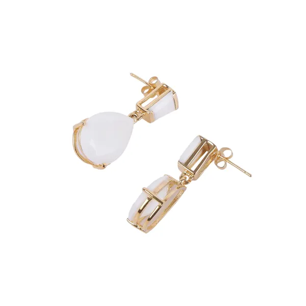 White_Tear_Drop_White_Agate_Pendant_Set_For_Women_&_Girls