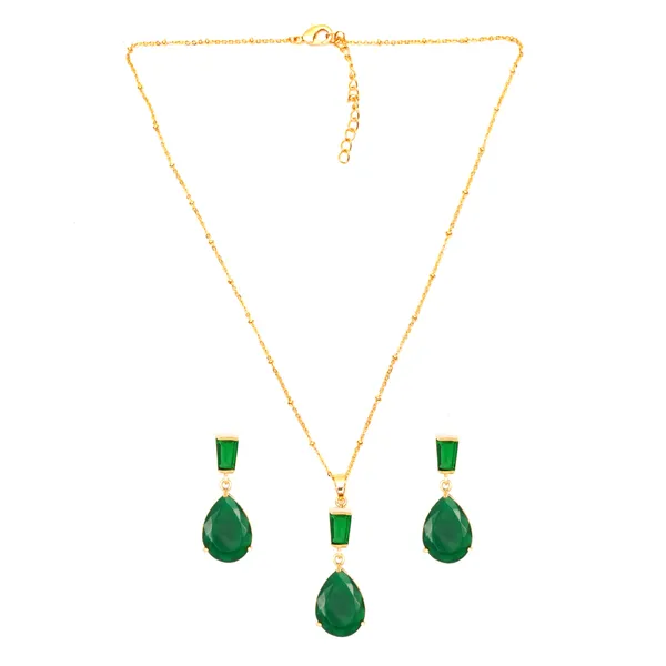 Green_Natural_Stone_Green_Onyx_Fashionable_Pendant_Chain_Set_For_Women_And_Girls