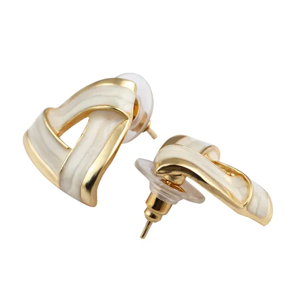 Enamel_Inlaid_Twisted_Woven_Triangular_Shape_shape_stud,_Stylish_Korean_Western_Jewellery_for_Women_&_Girls