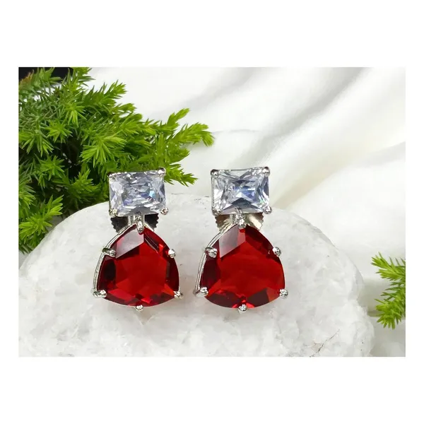Red_Colour_Fine_Quality_Glass_Stone_Doublets_Stud_with_Silver_Plating_for_Women_&_Girls