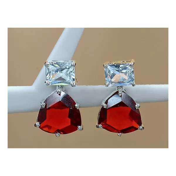 Red_Colour_Fine_Quality_Glass_Stone_Doublets_Stud_with_Silver_Plating_for_Women_&_Girls